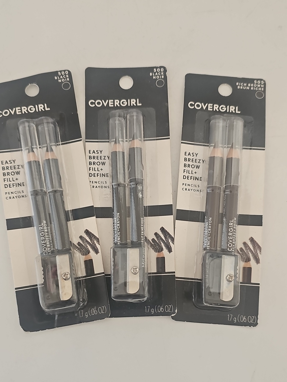 COVERGIRL Easy Breezy Brow Fill + Define Pencil Duo - Black & Rich Brown